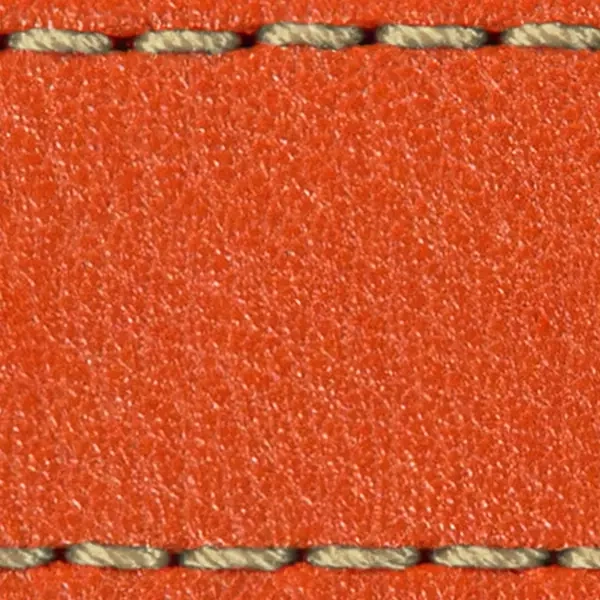 Pasek C1 23mm | Pomarańczowy / Kremowa nić | Części skórzane bez klamry