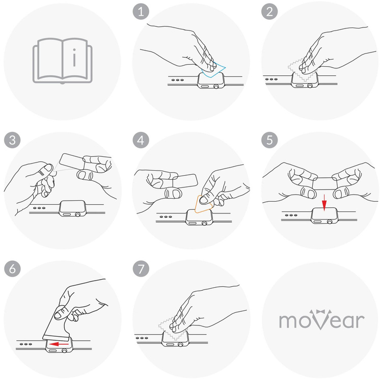 2 szt. | moVear flexible mSHIELD 3D PRO do Apple Watch 3/2/1 (42mm) (1.65"). Pancerne szkło hybrydowe.