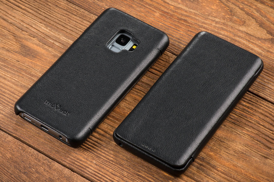 moVear flipSide S skórzane etui do Samsung Galaxy S9 (5.8") | Skóra naturalna nappa (Czarna)