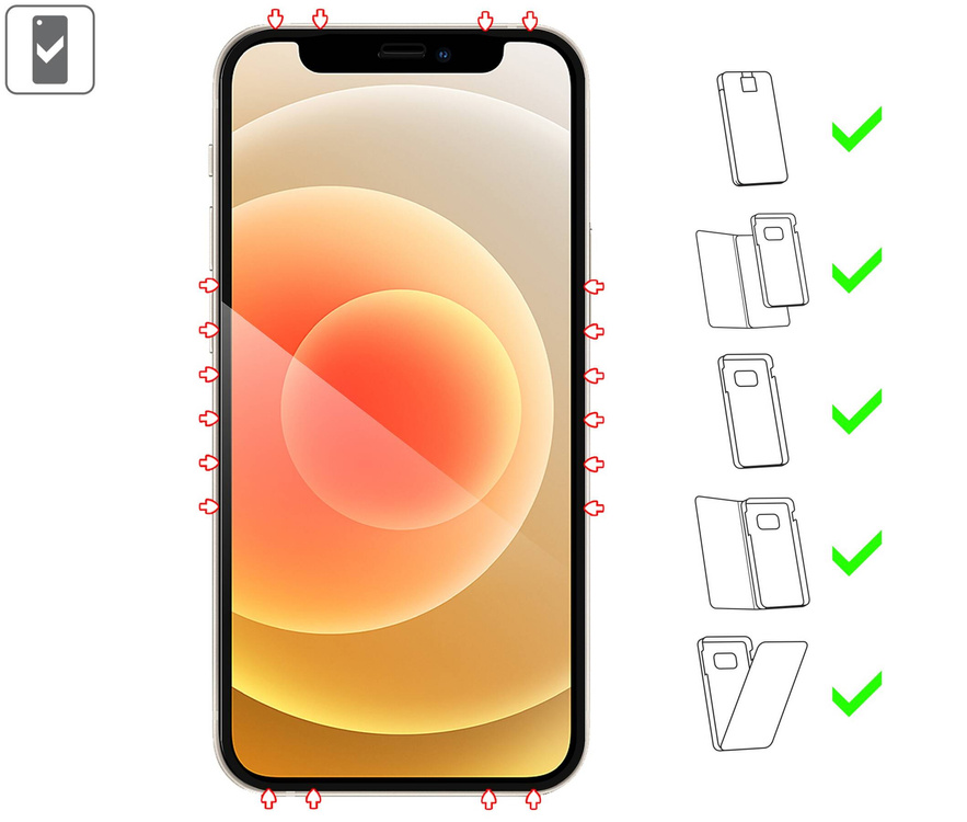 moVear GLASS mSHIELD 2.5D MAX do Apple iPhone 12 Mini (5.4") (kompatybilne z etui)