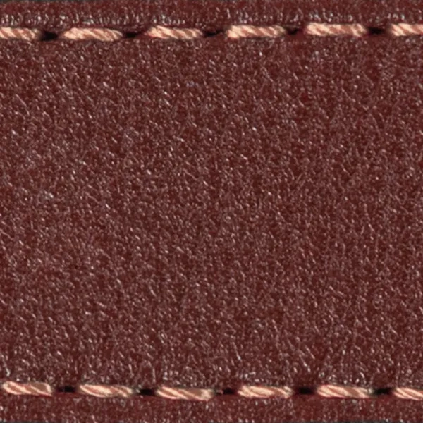 Podkładka W1 do paska 18mm | Kasztanowy / Różowo złota nić