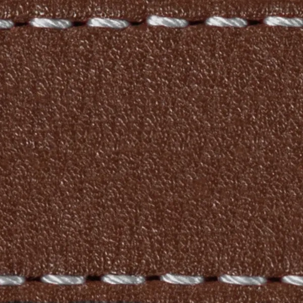 Podkładka W1 do paska 18mm | Ciemnobrązowy / Srebrna nić