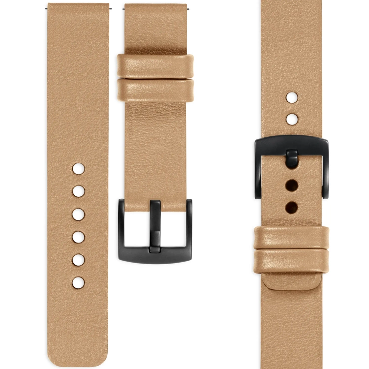moVear Prestige S1 Skórzany pasek 22mm do Huawei Watch 5 4 3 2 1 - GT / Pro / Ultimate (48/46mm) | Cappuccino [rozmiary XS-XXL i klamra do wyboru]