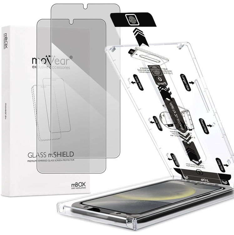 2 szt. | moVear mBOX GLASS mSHIELD 2.5D privacy do Samsung Galaxy S25 / S24 (6.2") (Anty spy, z Aplikatorem)