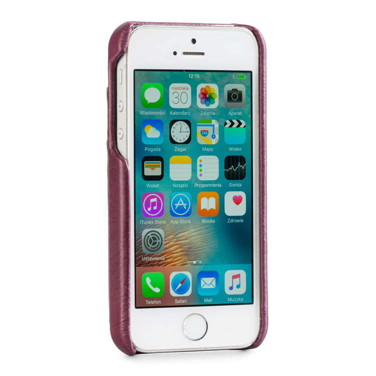 moVear backCover S+ Skórzane Etui Plecki do Apple iPhone SE / 5s / 5 | Skóra Vintage | Fioletowy