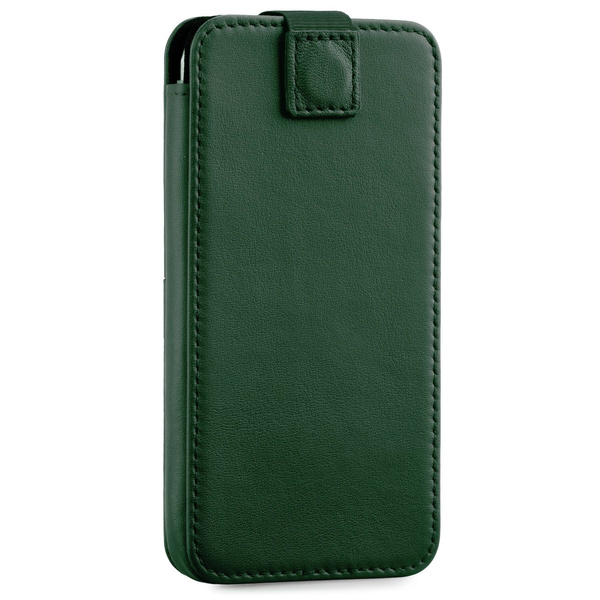 moVear pocketCase C+ skórzana wsuwka do Apple iPhone 16/15/14 Plus, 13/12/11 Pro MAX, Xs MAX / 11 / XR / 8/7/6 Plus | Skóra naturalna nappa (Zielona butelkowa)