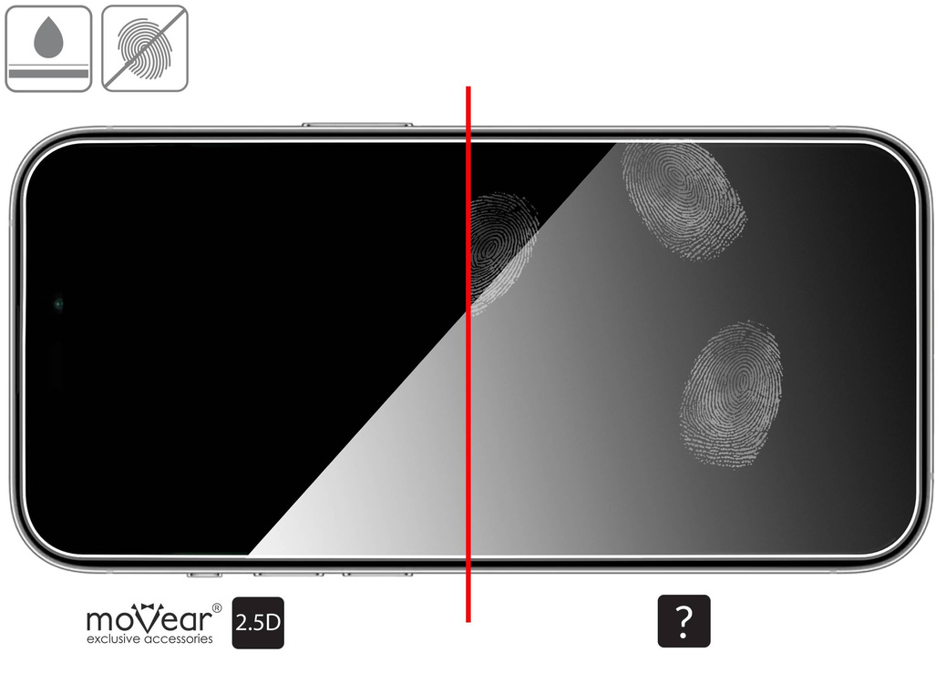 moVear mBOX GLASS mSHIELD 2.5D do Apple iPhone 16 / 15 / 15 Pro (6.1") (łatwy montaż)