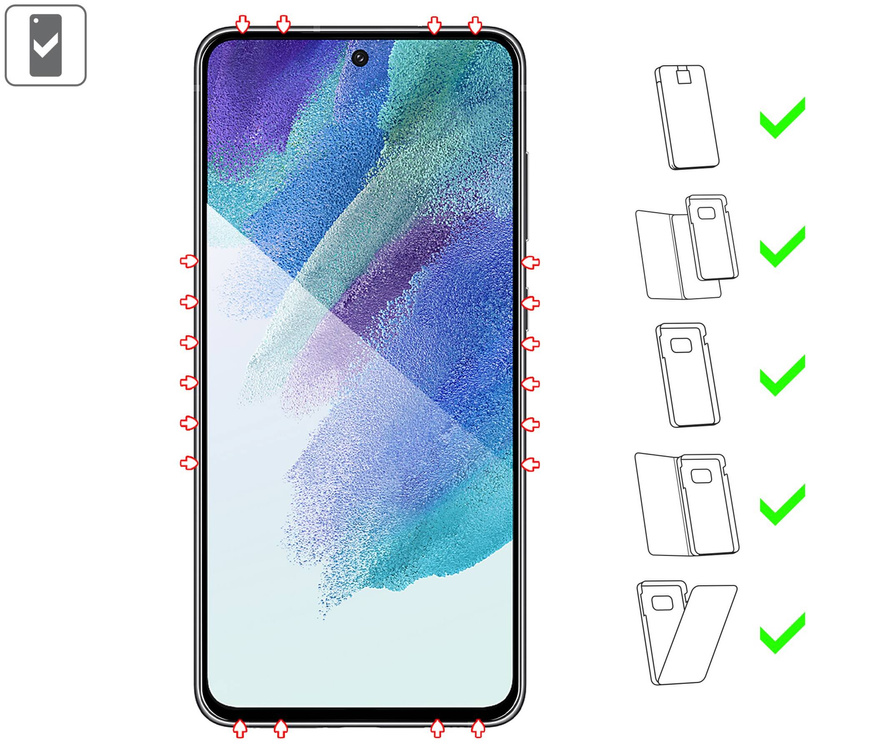 moVear GLASS mSHIELD 2.5D MAX do Samsung Galaxy S21 FE (6.4") (kompatybilne z etui)
