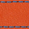 Pasek C1 23mm | Pomarańczowy / Niebieska nić | Części skórzane bez klamry
