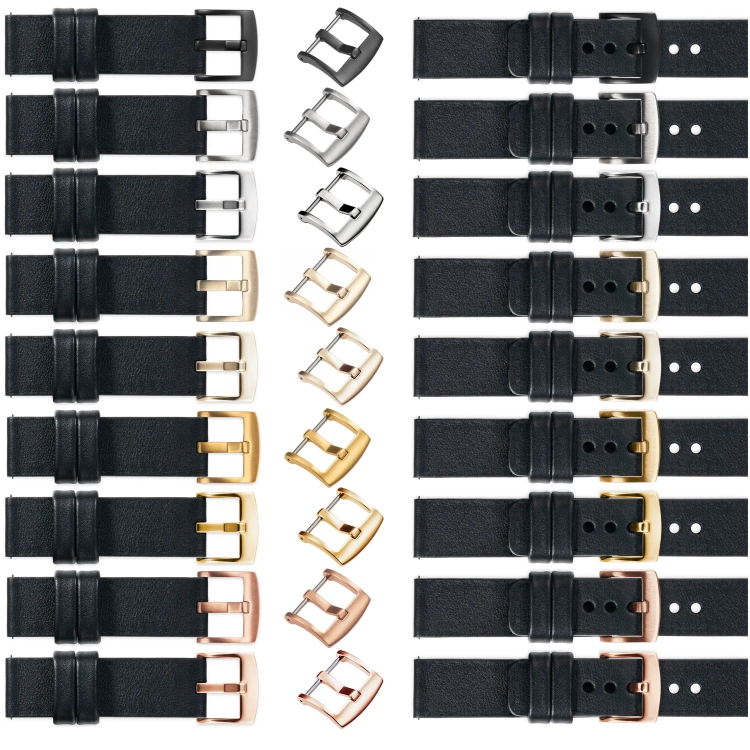 moVear Prestige S1 Skórzany pasek 22mm do Xiaomi Watch S1 / Mi Watch / Amzfit | Czarny [rozmiary XS-XXL i klamra do wyboru]
