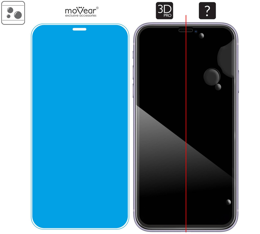 moVear GLASS mSHIELD 3D PRO do Apple iPhone 11 Pro / Xs / X (5.8") (na cały ekran)