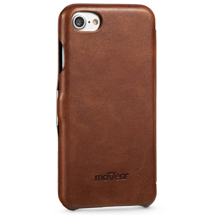 moVear flipSide C skórzane etui do Apple iPhone SE (2022 / 2020) / 8 / 7 (4.7") | Skóra naturalna olejowana (Ciemnobrązowa)