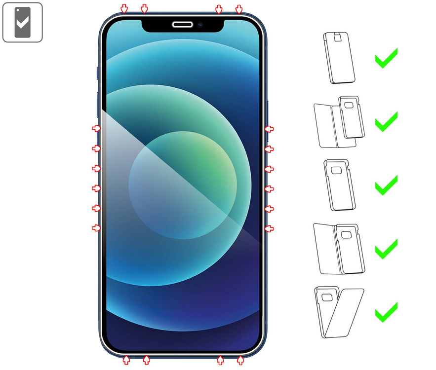 moVear GLASS mSHIELD 2.5D do Apple iPhone 12 Pro / 12 (6.1") (kompatybilne z etui)