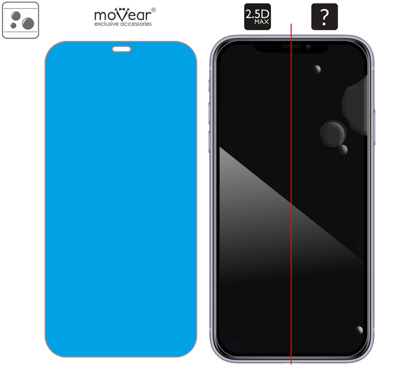 moVear GLASS mSHIELD 2.5D MAX do Apple iPhone 11 / Xr (6.1") (kompatybilne z etui)