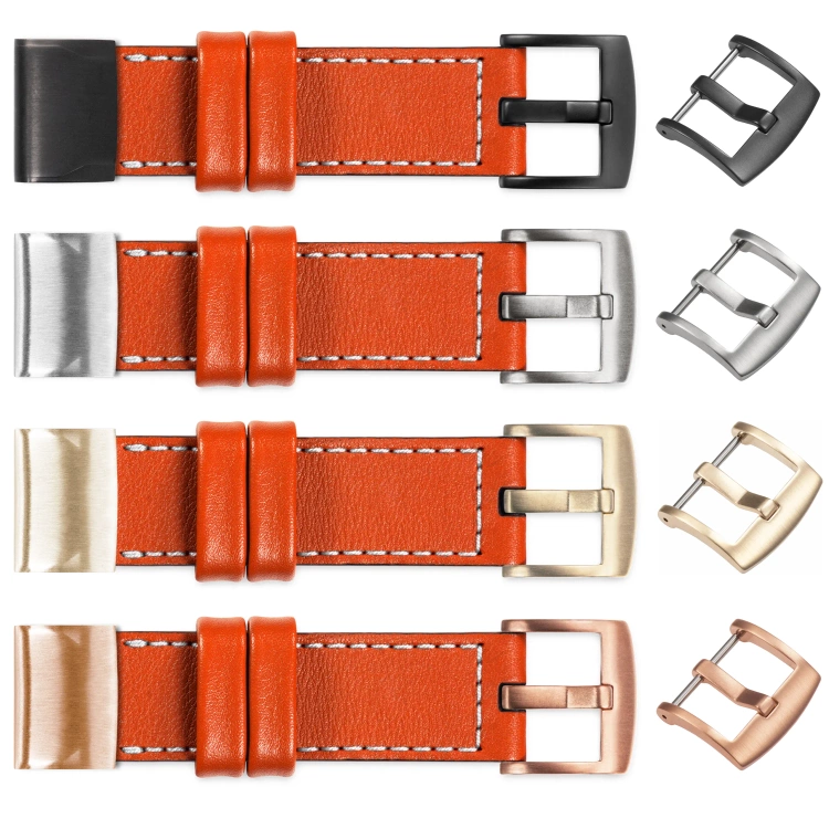 moVear Prestige C1 Skórzany pasek do Garmin QuickFit 22mm (Fenix / Forerunner / Epix / Instinct / Enduro / Quatix / MARQ - 47/45mm) | Pomarańczowy, białe przeszycie [rozmiary XS-XXL i klamra do wyboru]