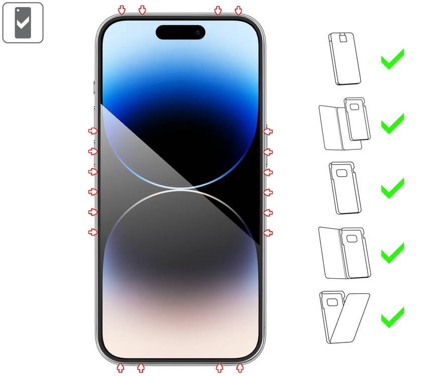2 szt. | moVear GLASS mSHIELD 3D PRO-E do Apple iPhone 14 Pro Max (6.7") (kompatybilne z etui)
