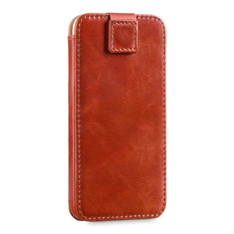 moVear pocketCase C+ skórzana wsuwka do Samsung rozmiar L (ok 160 x 79 x 8mm) | Skóra naturalna vintage (Brązowa)