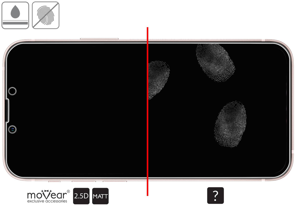 2 szt. | moVear GLASS mSHIELD 2.5D MATT do Apple iPhone 13 Mini (5.4") (Antyrefleksyjne, kompatybilne z etui)