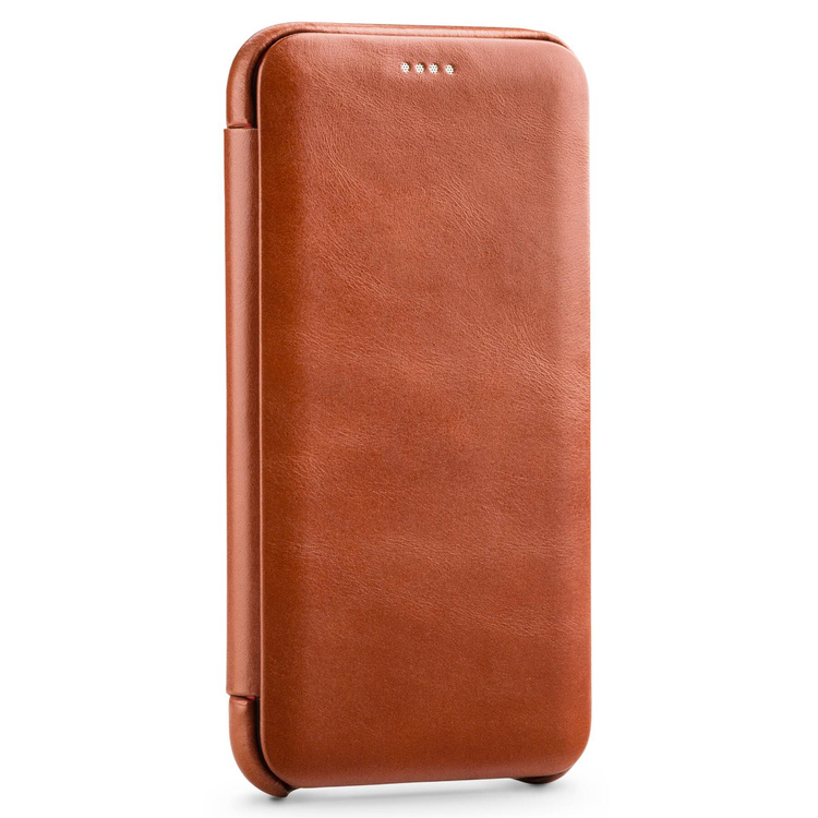 moVear flipSide S skórzane etui do Apple iPhone Xr (6.1") | Skóra naturalna vintage (Brązowa)