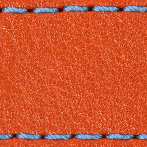 Pasek C1 23mm | Pomarańczowy / Błękitna nić | Części skórzane bez klamry