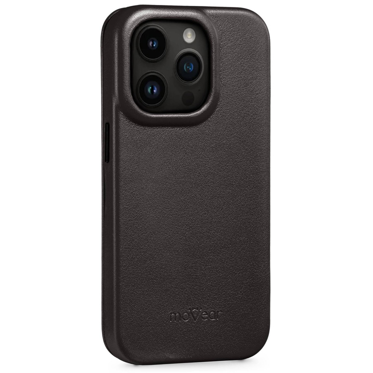 moVear flipSide 4S skórzane etui do Apple iPhone 14 Pro Max (6.7") | Skóra naturalna gładka (Czarna)