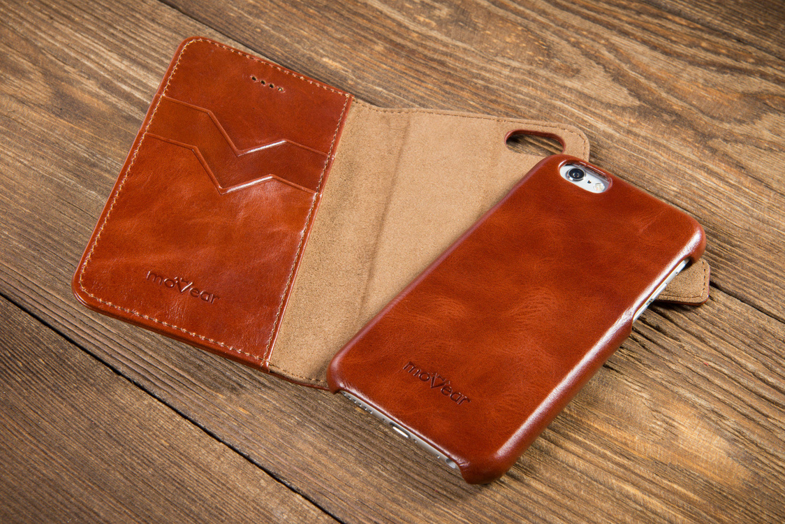moVear multiCover W Skórzane Etui 3w1 do Apple iPhone 6 / 6s | Portfel, Wallet | Skóra Vintage | Brązowy