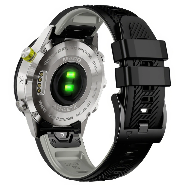 Pasek silikonowy SIL S1 do Garmin QuickFit 22mm (Fenix / Forerunner / Epix / Instinct / Enduro / Quatix / MARQ - 47/45mm) Czarny - moVear