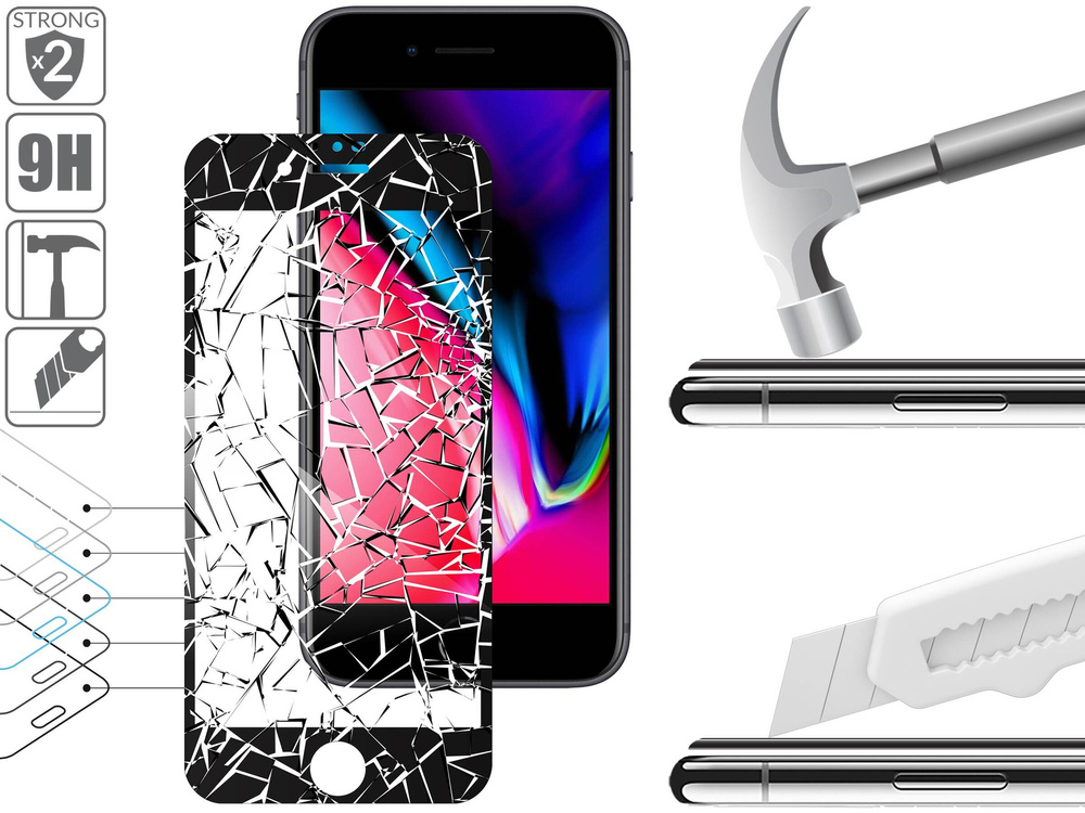 2 szt. | moVear GLASS mSHIELD 2.5D MAX do Apple iPhone 6 Plus / 6s Plus (5.5") (kompatybilne z etui)