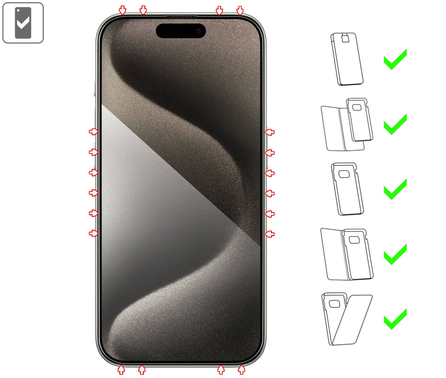 moVear mBOX GLASS mSHIELD 2.5D MAX privacy do Apple iPhone 15 Pro (6.1") (Anty spy, z Aplikatorem)