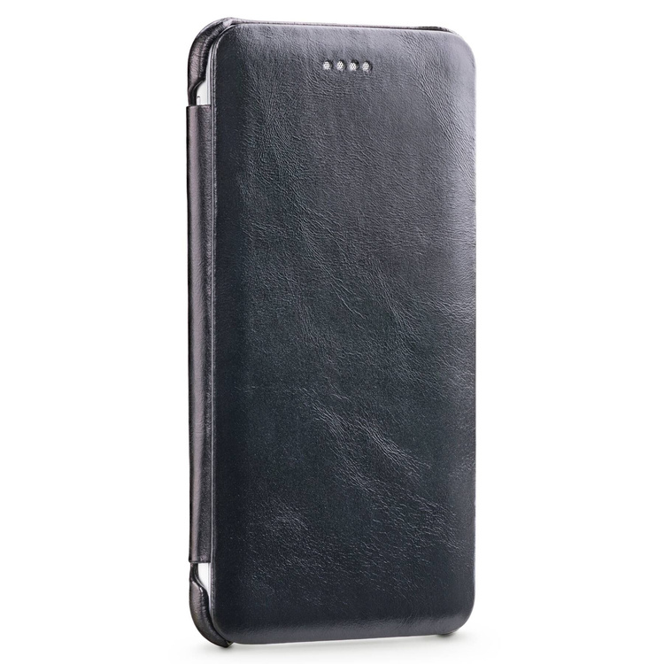 moVear flipSide S skórzane etui do Apple iPhone 8 Plus / 7 Plus (5.5") | Skóra naturalna vintage (Czarna)