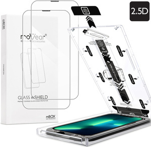 2 szt. | moVear mBOX GLASS mSHIELD 2.5D do Apple iPhone 16e / 14 / 13 / 13 Pro (6.1") (łatwy montaż)
