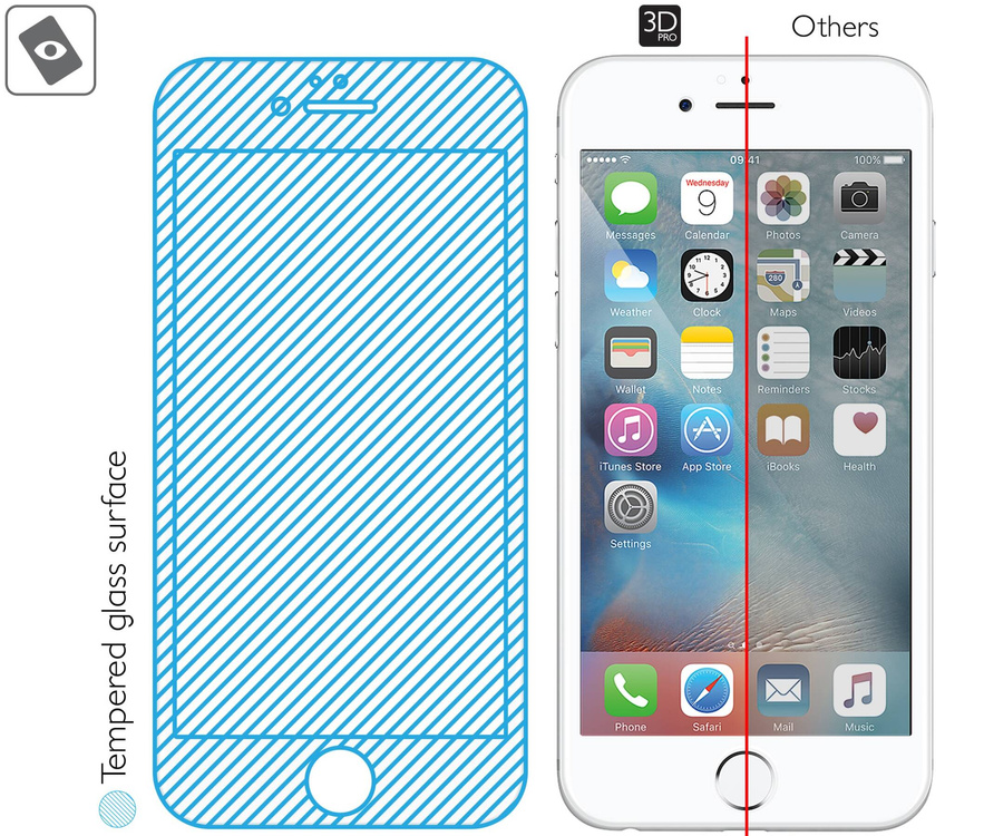 2 szt. | moVear GLASS mSHIELD 3D PRO do Apple iPhone 6 Plus / 6s Plus (5.5") (na cały ekran)