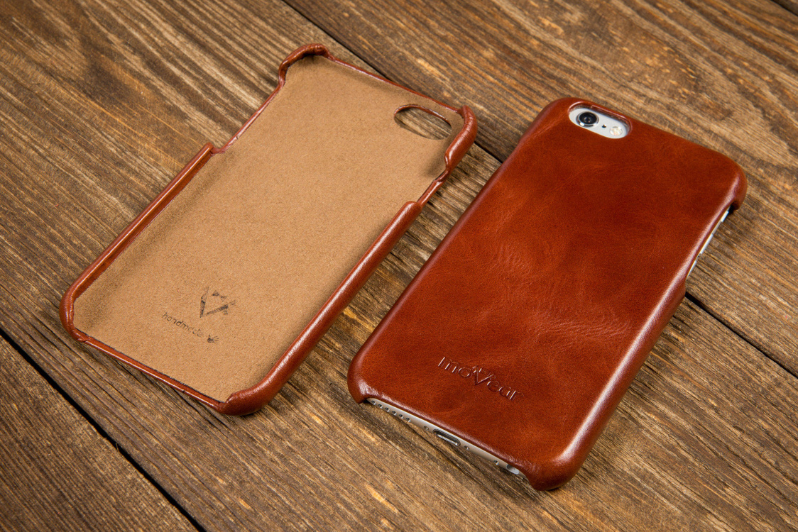 moVear backCover S Skórzane Etui Plecki do Apple iPhone 6 / 6s | Skóra Gładka | Cappuccino