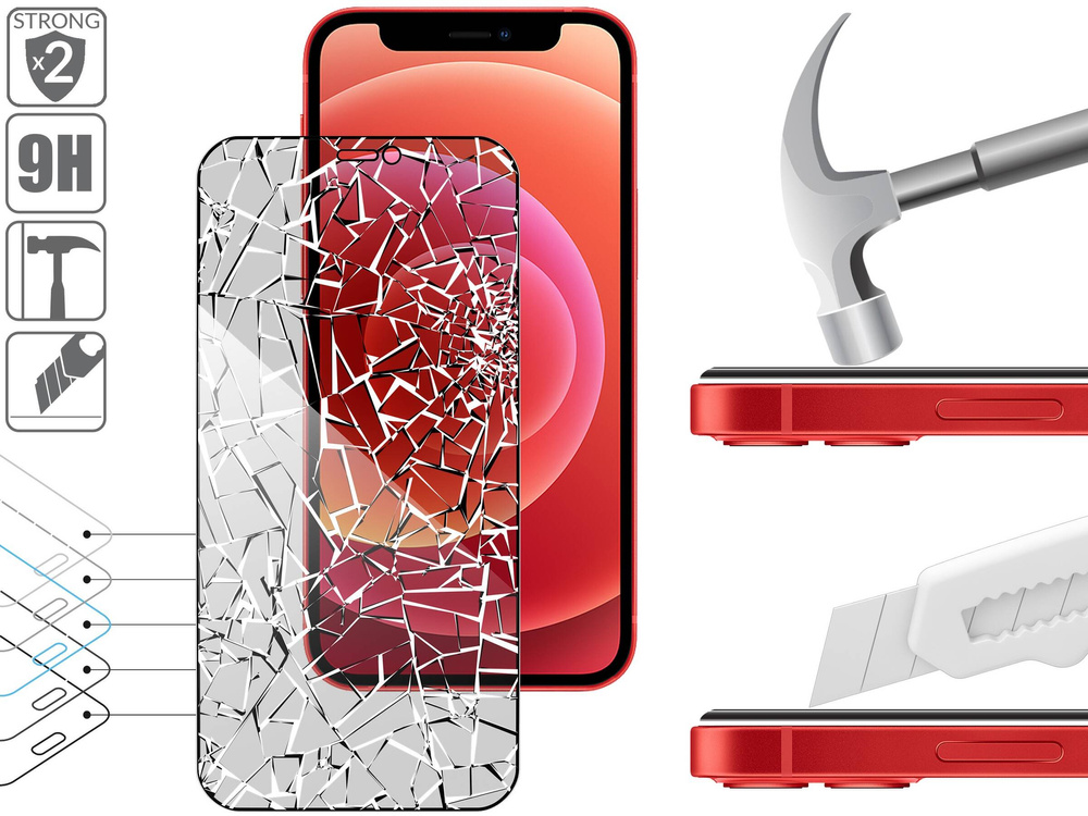 moVear GLASS mSHIELD 2.5D MAX privacy do Apple iPhone 12 Mini (5.4") (Prywatyzujące, kompatybilne z etui)
