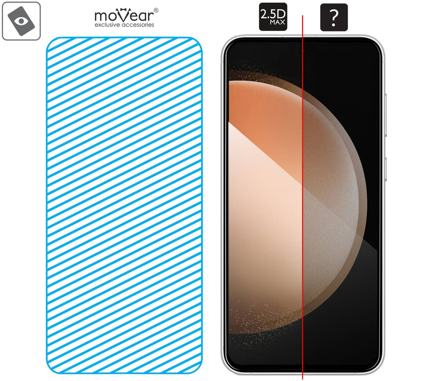 moVear GLASS mSHIELD 2.5D MAX do Samsung Galaxy S23 FE (6.4") (kompatybilne z etui)