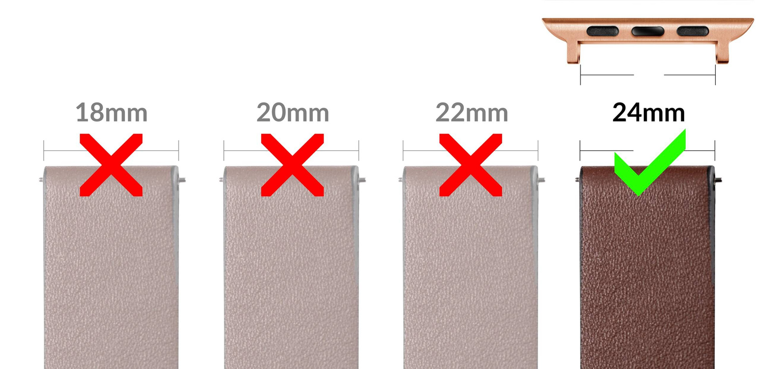 moVear | Adapter paska 24mm do Apple Watch 9/8/7/6/SE/5/4/3/2/1 (45/44/42mm) & Ultra (49mm) | Różowe Złoto Stal nierdzewna +PVD
