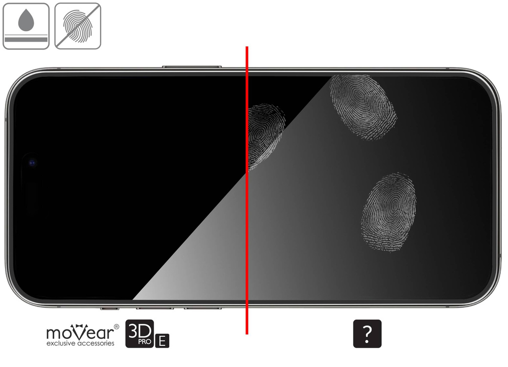2 szt. | moVear GLASS mSHIELD 3D PRO-E do Apple iPhone 14 Pro (6.1") (kompatybilne z etui)