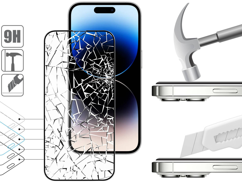 2 szt. | moVear mBOX GLASS mSHIELD 3D PRO do Apple iPhone 14 Pro Max (6.7") (łatwy montaż)