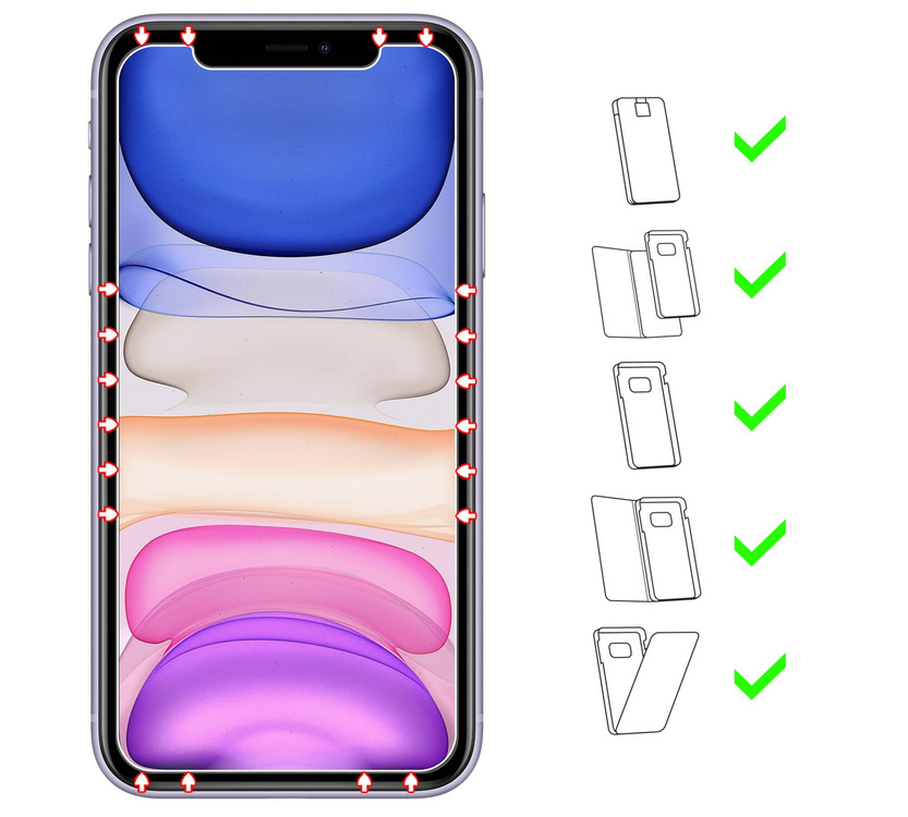 moVear GLASS mSHIELD 2.5D MATT do Apple iPhone 11 / Xr (6.1") (Antyrefleksyjne, kompatybilne z etui)