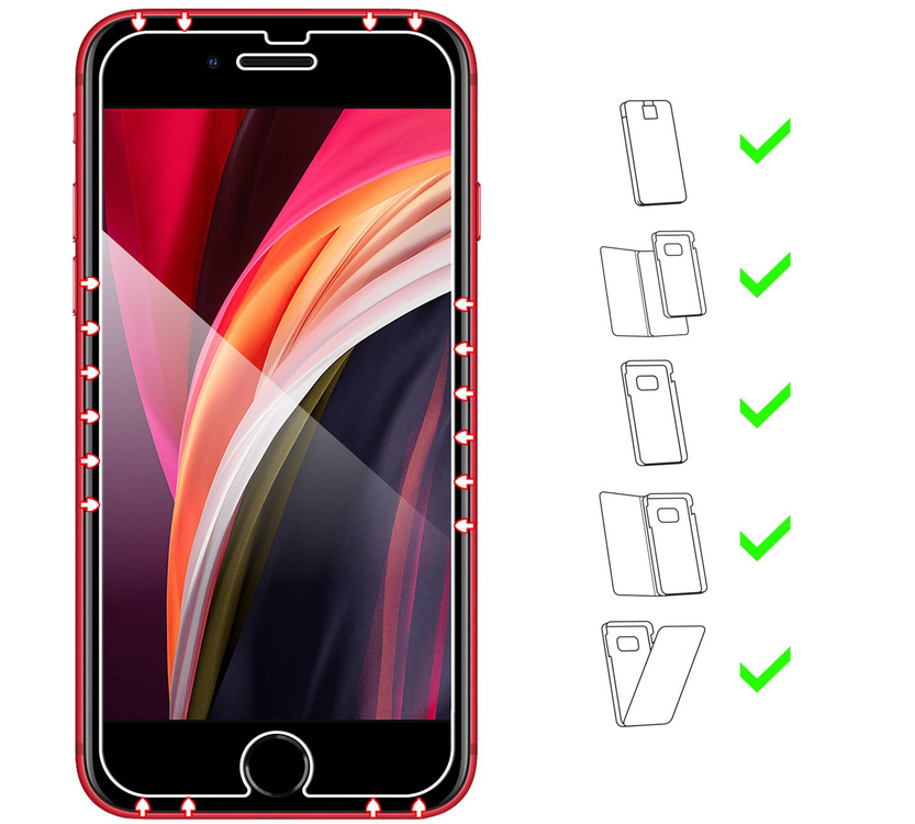 moVear GLASS mSHIELD 2.5D do Apple iPhone 8 / 7 (4.7") (kompatybilne z etui)