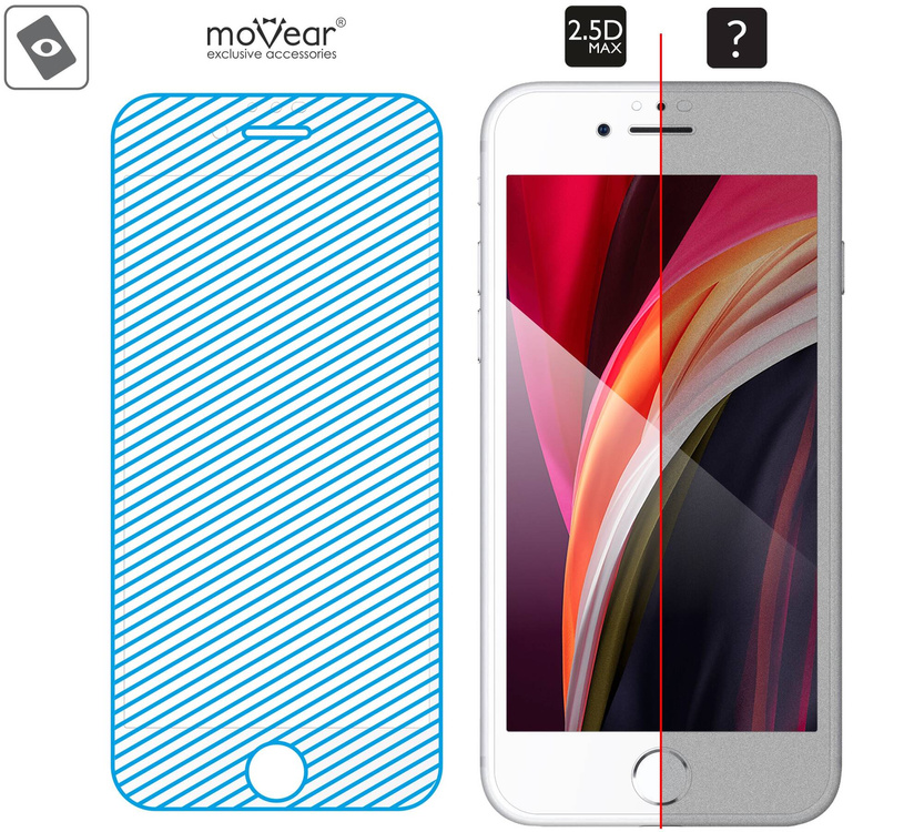 moVear GLASS mSHIELD 2.5D MAX do Apple iPhone 6s / 6 (4.7") (kompatybilne z etui)