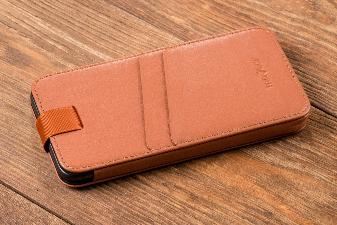 moVear pocketCase C+ skórzana wsuwka do Apple iPhone Air / 11 Pro MAX / Xs MAX / 11 / XR / 8/7/6 Plus | Skóra naturalna nappa (Jasnobrązowa)