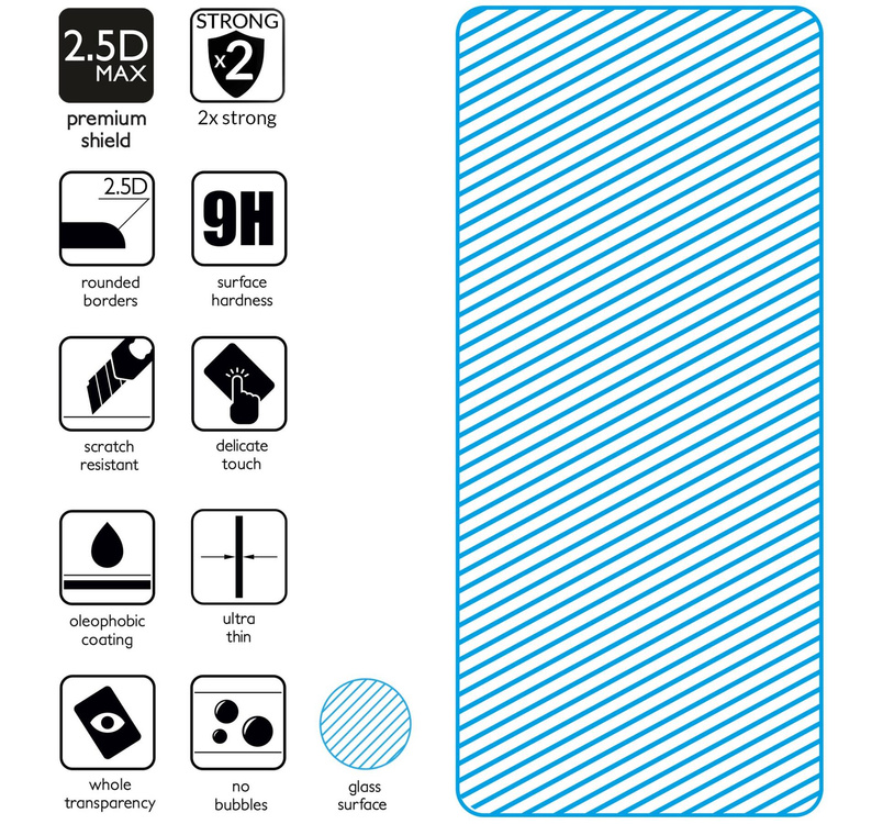 moVear GLASS mSHIELD 2.5D MAX do Samsung Galaxy A52s / A52 (6.5") (kompatybilne z etui)