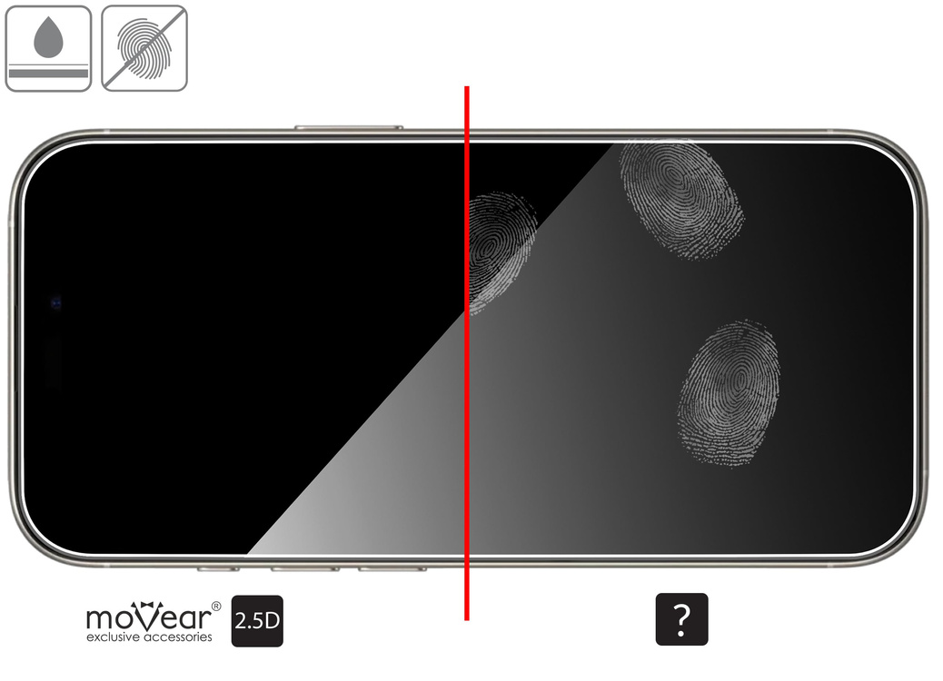moVear mBOX GLASS mSHIELD 2.5D do Apple iPhone 17 Pro / 17 / 16 Pro (6.3") (łatwy montaż)