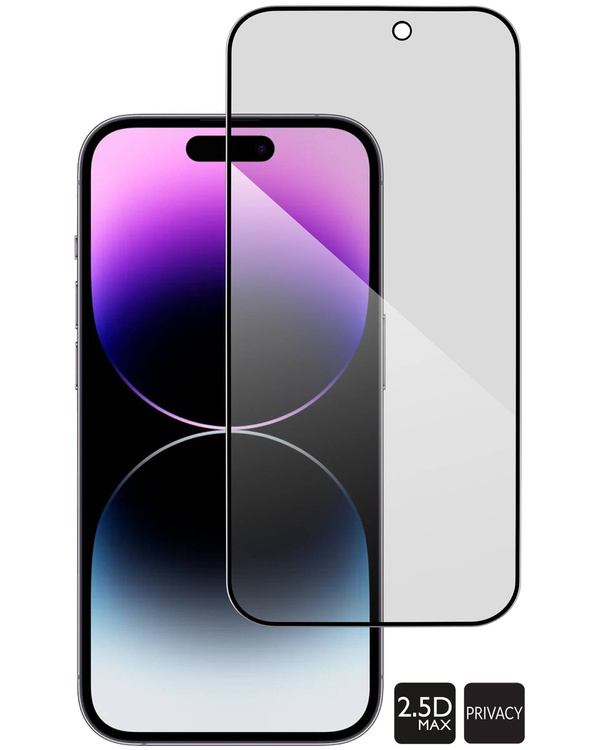 moVear GLASS mSHIELD 2.5D MAX privacy do Apple iPhone 14 Pro Max (6.7") (Prywatyzujące, kompatybilne z etui)