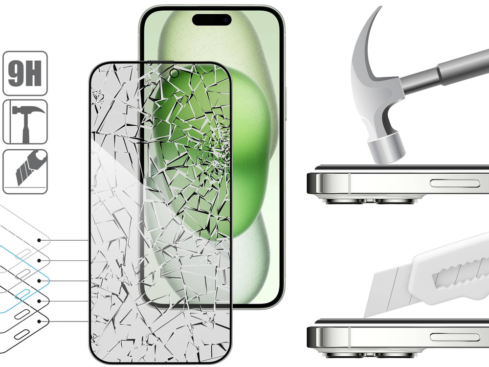 moVear mBOX GLASS mSHIELD 2.5D MAX privacy do Apple iPhone 16 Plus / 15 Plus (6.7") (Anty spy, z Aplikatorem)