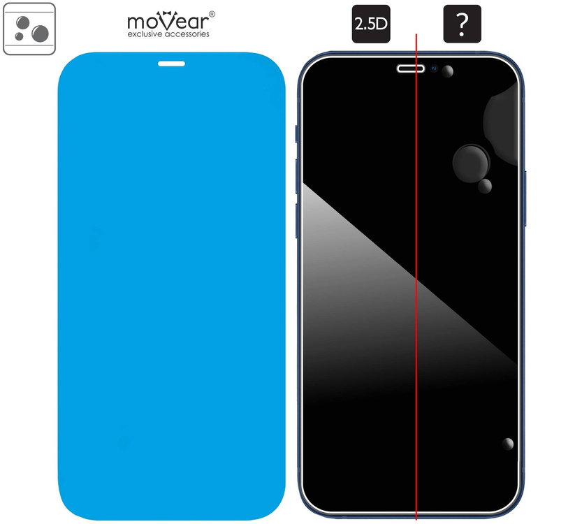 2 szt. | moVear GLASS mSHIELD 2.5D do Apple iPhone 12 Pro Max (6.7") (kompatybilne z etui)