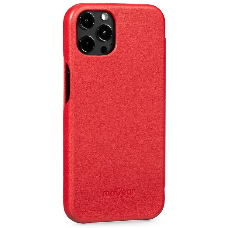 moVear flipSide S skórzane etui do Apple iPhone 12 Pro / 12 (6.1") | Skóra naturalna nappa (Czerwona)