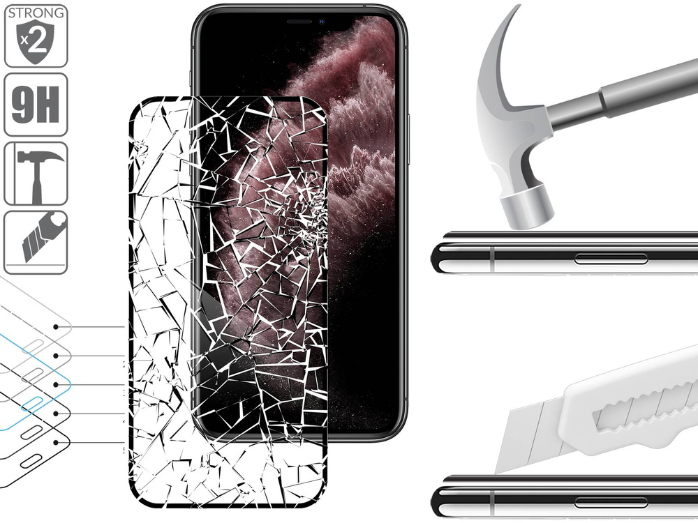 moVear GLASS mSHIELD 2.5D MAX do Apple iPhone 11 Pro Max / Xs MAX (6.5") (kompatybilne z etui)