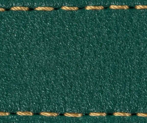 Pasek C1 22mm | Zielony butelkowy / Złota nić | Części skórzane bez klamry